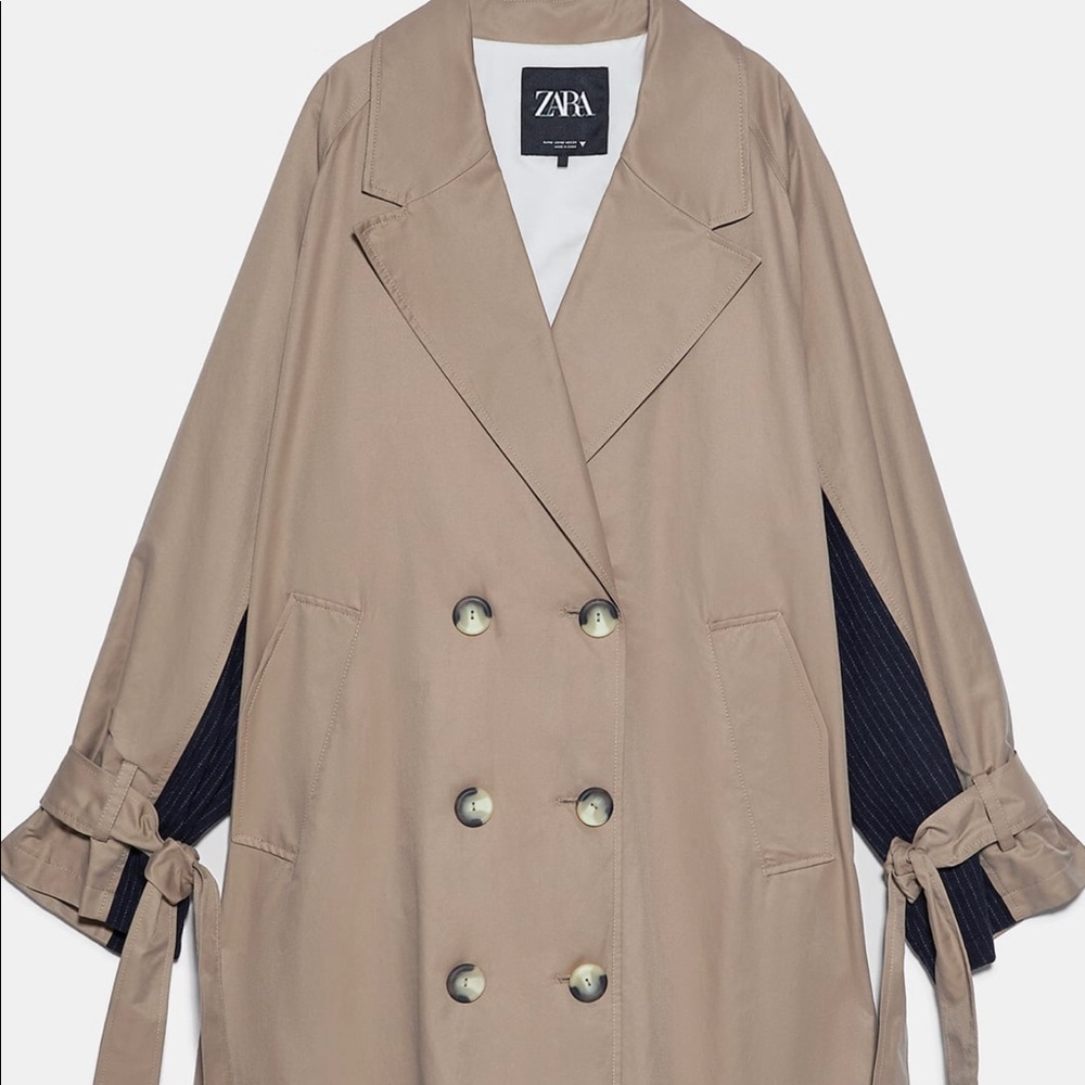Zara Mixed Trench Coat - Picture 8 of 9